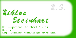 miklos steinhart business card
